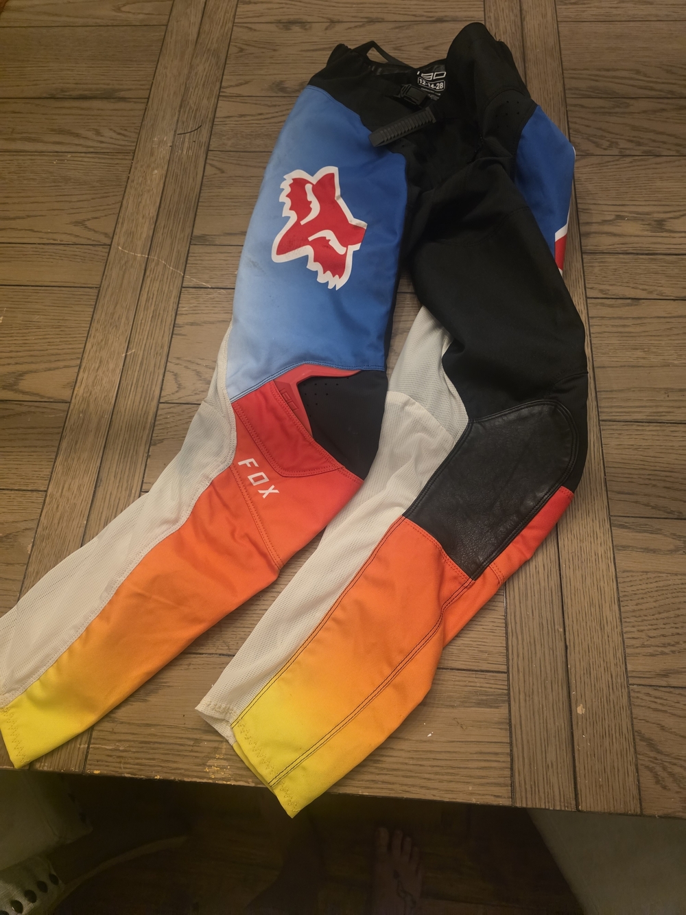 Fox Kids Gradient Motocross Pants - 28 In Waist Blue/Red/Orange/Yellow